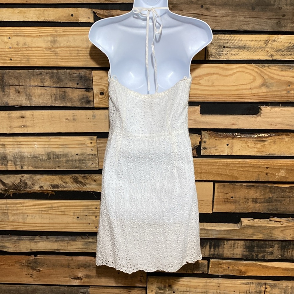 GAP Halter-neck Eyelet White Dress‎ Size 8 Tall - Picture 8 of 12